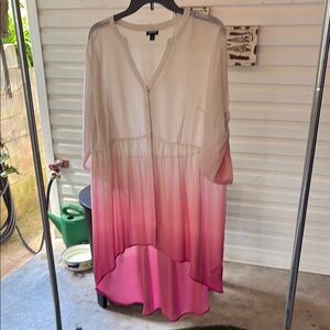 Women's Pink Ombre Button-Down Top